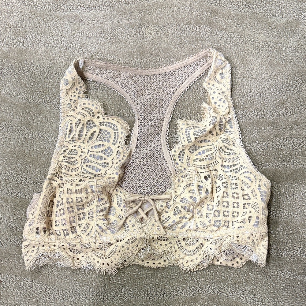 Victorias Secret nude Lace Crochet Bralette